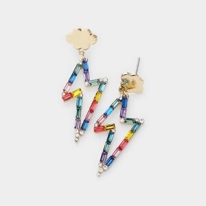 NEW Multi Crystal Lighting Bolt Earrings